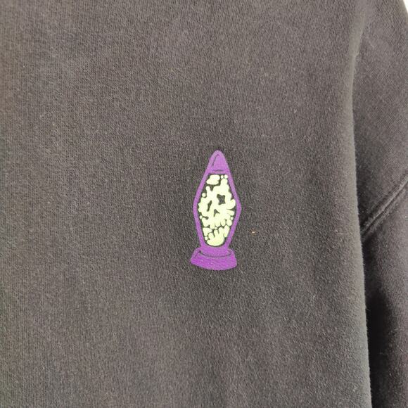 Sketchy Tank Hoodie Mens Medium Black Pullover Sweatashirt Fleece Shrooms Skull - Picture 5 of 10